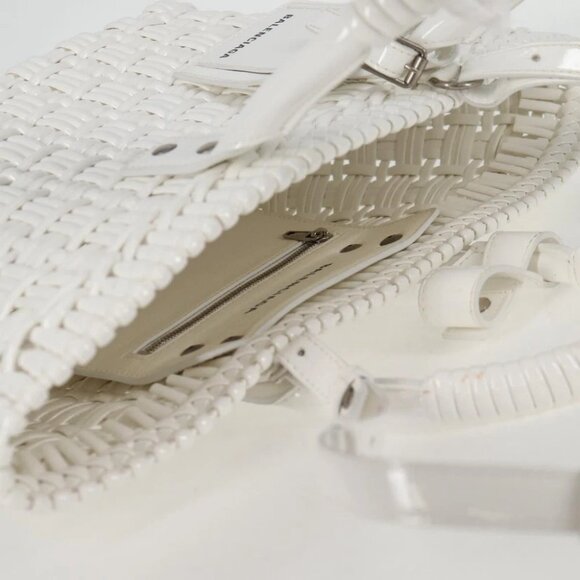 BALENCIAGA Bistro XS Hand Bag Enamel 2way White Silver - Picture 11 of 15